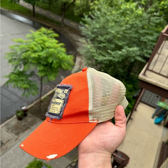 Vintage Budweiser 1876 Orange Cap Rare Model Y2K 90s - Picture 2 of 5